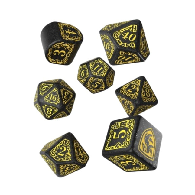bordspel-accessoires-harry-potter-hufflepuff-modern-dice-set-black-7-stuks