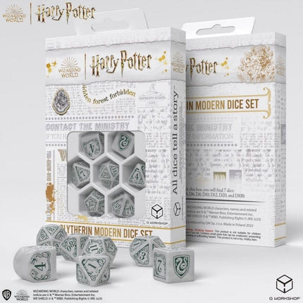 bordspel-accessoires-harry-potter-slytherin-modern-dice-set-white-7-stuks (1)