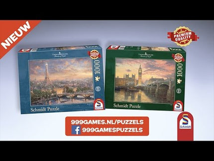 thomas-kinkade-disney-dreams-de-prinses-en-de-kikker-1000-stukjes-puzzel-video