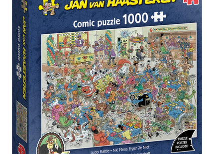 Jan van Haasteren: National Championship Mens Erger Je Niet (1000 pieces) - Puzzle