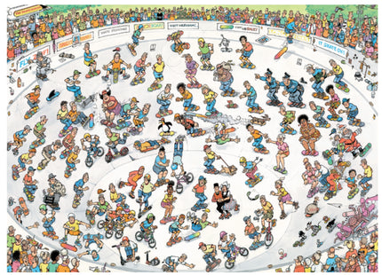 Jan van Haasteren: Skateboarding in the Bowl (1000 pieces) - Puzzle